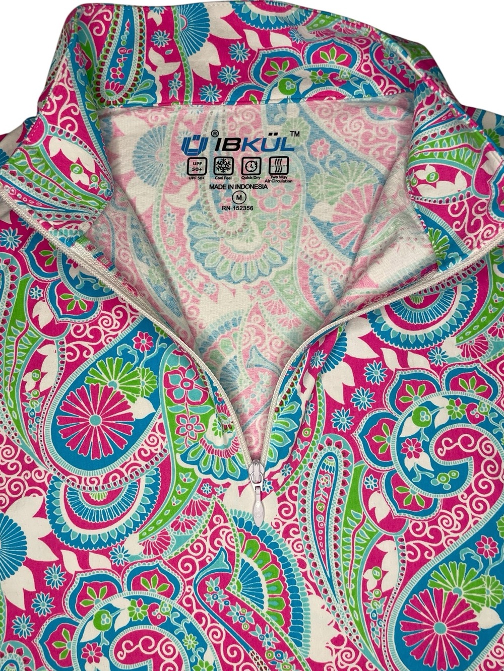 IBKUL Vibrant Colors Long Sleeve Quarter Zip Golf/Active Shirt-Women’s Medium